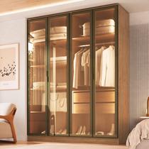 Guarda-Roupa Reflecta com LED Lisboa Marrom/Macadânia