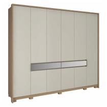 Guarda Roupa Regência com 10 Portas e 8 Gavetas Móveis Rimo Carvalho/Off White Guarda Roupa Regência com 10 Portas e 8 Gavetas Móveis Rimo Carvalho/Off White