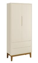 Guarda-Roupa Retrô 2 Portas Classic New Areia Fosco com Madeira - Reller