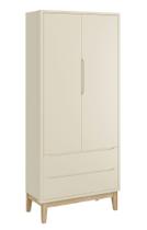 Guarda-Roupa Retrô 2 Portas Classic New Areia Fosco com Natural - MoveisAqui Guarda-Roupa Retrô 2 Portas Classic New Areia Fosco com Natural - MoveisAqui