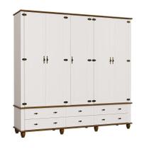 Guarda-roupa Retrô 5p 6g Off White-nogueira Roupeiro Casal Guarda-roupa Retrô 5p 6g Off White-nogueira Roupeiro Casal