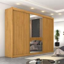 Guarda Roupa Ripado 3 Portas de Correr e Espelho Éden Europa Guarda Roupa Ripado 3 Portas de Correr e Espelho Éden Europa