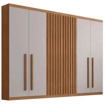 Guarda Roupa Riviera Casal 6 Portas 6 Gavetas Cor Naturale Off White