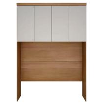 Guarda Roupa Rizon Módulo Aéreo Queen 4 Portas Novo Horizonte Cor Cumaru Fendy