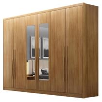 Guarda Roupa Roma Casal MDF 6 Portas 6 Gavetas Com Espelho Clic Móveis