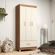 Guarda Roupa Roupeiro 03 Portas Prince Amêndola Touch Off White Demóbile