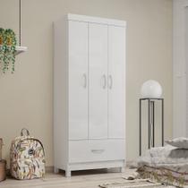 Guarda Roupa Roupeiro 03 Portas Prince Branco Demóbile