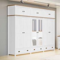 Guarda Roupa Roupeiro 12 Portas 3 Gavetas Topázio 9134BF Branco Freijó Finestra Guarda Roupa Roupeiro 12 Portas 3 Gavetas Topázio 9134BF Branco Freijó Finestra