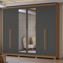 Guarda Roupa Roupeiro 6 Portas e 3 Gavetas Espelho 270cm CB01T580 Kappesberg
