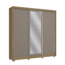 Guarda Roupa Roupeiro Casal com 3 Portas de Correr e Espelho CB07M570 Kappesberg