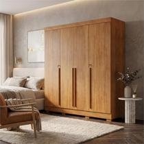 Guarda Roupa Roupeiro Casal Domus Max 4 Portas 3 Gavetas 8 Prateleiras 2,07x1,60m Quarto - Cedro Guarda Roupa Roupeiro Casal Domus Max 4 Portas 3 Gavetas 8 Prateleiras 2,07x1,60m Quarto - Cedro