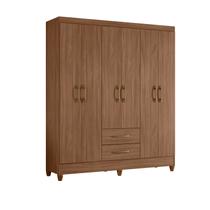 Guarda Roupa Roupeiro Casal Panama 6 Portas 2 Gavetas Castanho - Moval Guarda Roupa Roupeiro Casal Panama 6 Portas 2 Gavetas Castanho - Moval