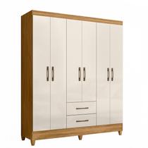 Guarda Roupa Roupeiro Casal Panama 6 Portas 2 Gavetas Freijo com Off White - Moval Guarda Roupa Roupeiro Casal Panama 6 Portas 2 Gavetas Freijo com Off White - Moval