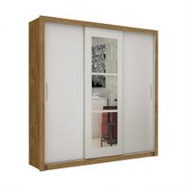 Guarda Roupa Roupeiro Clarice 3 Portas de Correr com Espelho Central 4 Gavetas Carioca Cinamomo Off White Guarda Roupa Roupeiro Clarice 3 Portas de Correr com Espelho Central 4 Gavetas Carioca Cinamomo Off White