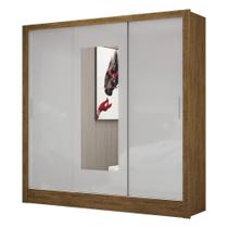 Guarda Roupa Roupeiro Dubai 3 Portas de Correr com Espelho Central 3 Gavetas Carioca Cinamomo Off White Guarda Roupa Roupeiro Dubai 3 Portas de Correr com Espelho Central 3 Gavetas Carioca Cinamomo Off White
