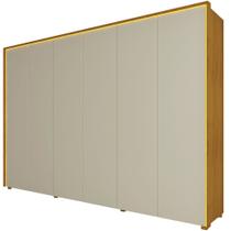 Guarda Roupa Roupeiro Gelius Splendor 6 portas 8 gavetas 100% MDF LED pés Naturale OFF White Guarda Roupa Roupeiro Gelius Splendor 6 portas 8 gavetas 100% MDF LED pés Naturale OFF White