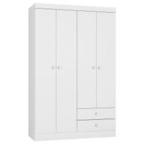 Guarda Roupa Roupeiro Infantil Quarto de Bebê Louise 04 Portas Branco - Desk Design