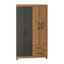 Guarda Roupa Roupeiro Lion Solteiro Com 4 Portas 2 Gavetas