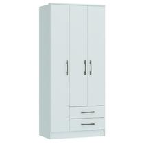 Guarda Roupa / Roupeiro Moscou 4300A 3 Portas e 2 Gavetas Castro Branco Line