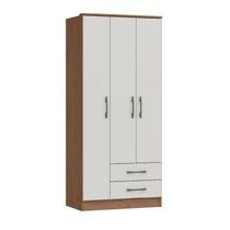 Guarda Roupa / Roupeiro Moscou 4300A Castro 3 Portas e 2 Gavetas Macadâmia e Blanc