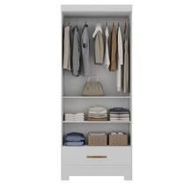 Guarda Roupa Roupeiro Multiuso Smart Versatile 1 Gaveta Sem Portas Branco - Rodial Móveis