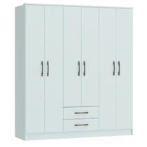Guarda Roupa / Roupeiro Pequim 6 Portas e 2 Gavetas Castro Branco Line