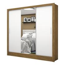 Guarda Roupa Roupeiro Santiago Plus 3 Portas de Correr com Espelho Central 3 Gavetas Carioca Cinamomo Branco Guarda Roupa Roupeiro Santiago Plus 3 Portas de Correr com Espelho Central 3 Gavetas Carioca Cinamomo Branco