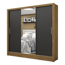 Guarda Roupa Roupeiro Santiago Plus 3 Portas de Correr com Espelho Central 3 Gavetas Carioca Cinamomo Preto Guarda Roupa Roupeiro Santiago Plus 3 Portas de Correr com Espelho Central 3 Gavetas Carioca Cinamomo Preto