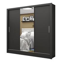 Guarda Roupa Roupeiro Santiago Plus 3 Portas de Correr com Espelho Central 3 Gavetas Carioca Preto Guarda Roupa Roupeiro Santiago Plus 3 Portas de Correr com Espelho Central 3 Gavetas Carioca Preto