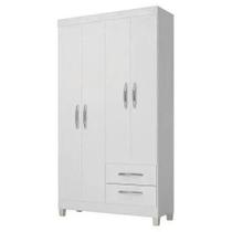 Guarda Roupa Roupeiro Solteiro 4 Portas 2 Gavetas Itapema Cor Branco Lupeza Móveis Ltda Guarda Roupa Roupeiro Solteiro 4 Portas 2 Gavetas Itapema Cor Branco Lupeza Móveis Ltda
