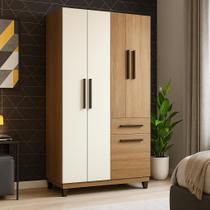 Guarda Roupa roupeiro Solteiro 5 Portas com Gaveta Compacto moderno - Faimec