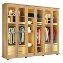 Guarda Roupa Royal Casal com Led 6 Portas 4 Gavetas Rv Móveis