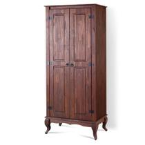 Guarda Roupa Rústico 2 Portas Madeira Maciça Marrom 4000 Denk