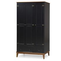 Guarda-Roupa Rústico 3 Portas e 2 Gavetas - Madeira Maciça e MDF Guarda-Roupa Rústico 3 Portas e 2 Gavetas - Madeira Maciça e MDF