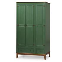 Guarda-Roupa Rústico 3 Portas e 2 Gavetas - Madeira Maciça e MDF