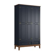 Guarda-Roupa Rústico 3 Portas e 2 Gavetas - Madeira Maciça e MDF Guarda-Roupa Rústico 3 Portas e 2 Gavetas - Madeira Maciça e MDF