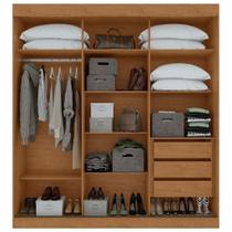 Guarda Roupa Saion 3 Portas Dupla Face 3 Gavetas Amendoa Clean Off White MDP Guarda Roupa Saion 3 Portas Dupla Face 3 Gavetas Amendoa Clean Off White MDP