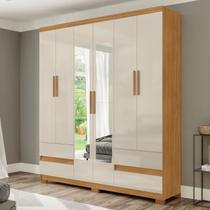 Guarda Roupa San Diego 6 Portas e 4 Gavetas com Espelhos