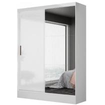 Guarda Roupa Santiago Carioca Solteiro com Espelho 2 Portas 2 Gavetas Cor Branco Guarda Roupa Santiago Carioca Solteiro com Espelho 2 Portas 2 Gavetas Cor Branco