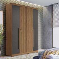 Guarda Roupa Santos Andirá Buriti 4 Portas Jatobá/Grafite