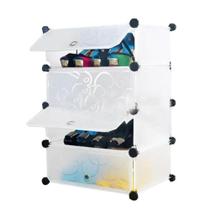 Guarda-Roupa Sapateira Modular com 4 Prateleiras, Portátil, Organizador de Brinquedos, Armário Multiuso para Quarto e Sa