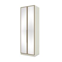 Guarda Roupa Seletto 2 Portas Espelho Areia/Jequitibá