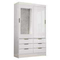 Guarda-Roupa Sevilha 2 Portas 6 Gavetas com Espelho Carioca Móveis Guarda-Roupa Sevilha 2 Portas 6 Gavetas com Espelho Carioca Móveis