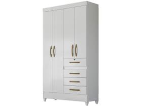 Guarda Roupa Sobral 110cm 4 Portas Branco Flex Moval Guarda Roupa Sobral 110cm 4 Portas Branco Flex Moval