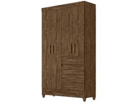 Guarda Roupa Sobral 110cm 4 Portas Castanho Wood Moval Guarda Roupa Sobral 110cm 4 Portas Castanho Wood Moval