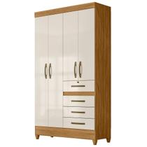 Guarda Roupa Sobral 110cm 4 Portas Freijó Off White Moval