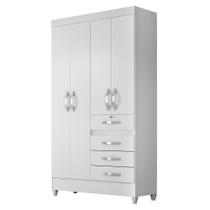 Guarda Roupa Sobral Branco/ Rosa/ Lilás/ Azul Flex 4 Portas 4 Gavetas Moval