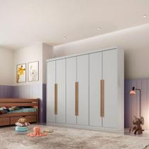 Guarda Roupa Sofia 100% Mdf 6 Portas E 2 Gavetas Moderna Branco/naturalle