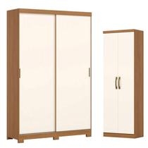 Guarda Roupa Solteiro 02 Portas 02 Gavetas Lucca Flex D348 com Armário Multiuso Margarida Cinamomo Off White Avelã - Henn Guarda Roupa Solteiro 02 Portas 02 Gavetas Lucca Flex D348 com Armário Multiuso Margarida Cinamomo Off White Avelã - Henn