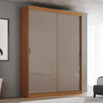 Guarda-Roupa Solteiro 02 Portas Deslizantes 2 Gavetas Lucca Marrom/Cinamomo/Off White/Avelã